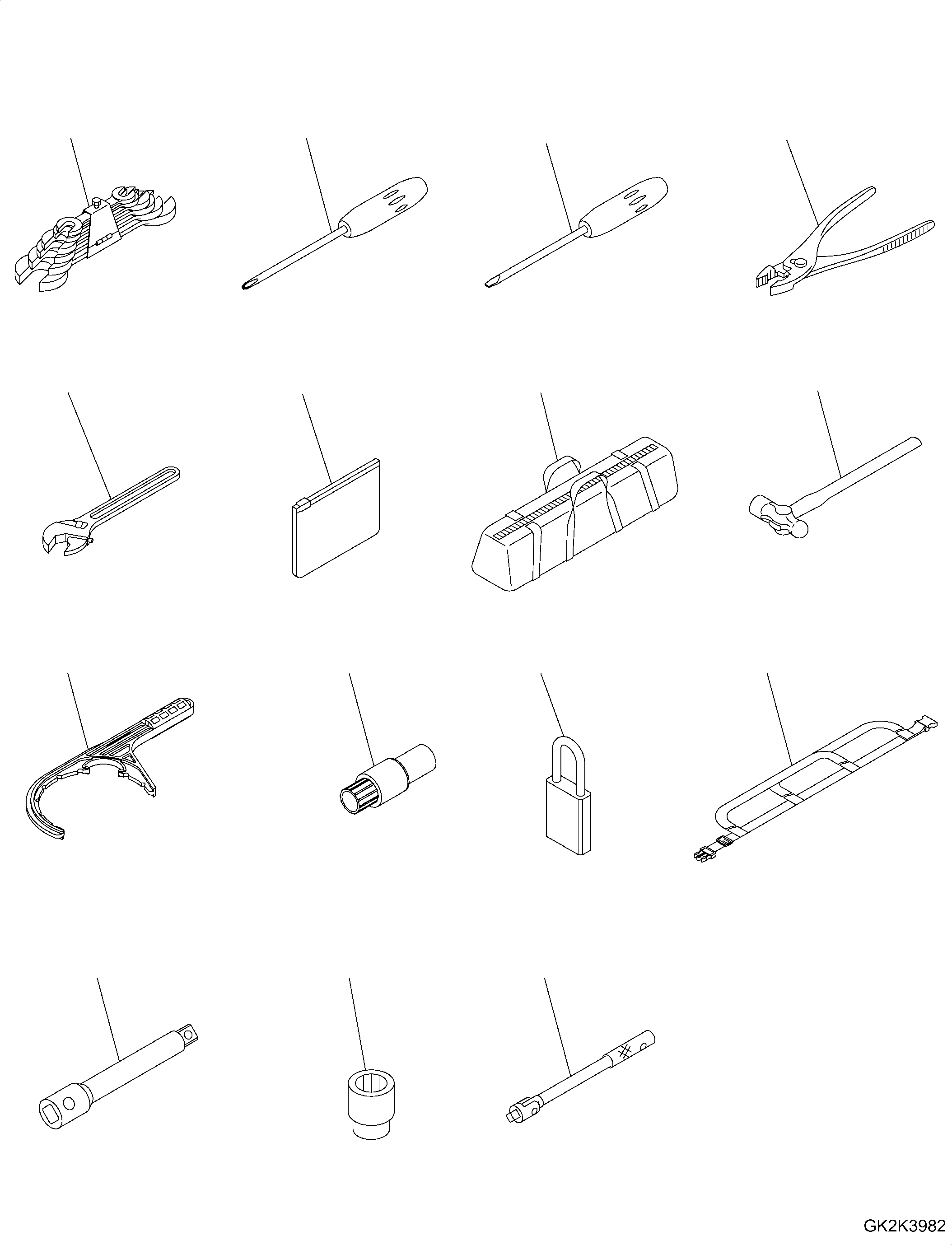 Komatsu parts book diagram for WA475-11E0 S/N H30051-UP: GENERAL TOOL, TOOL SET