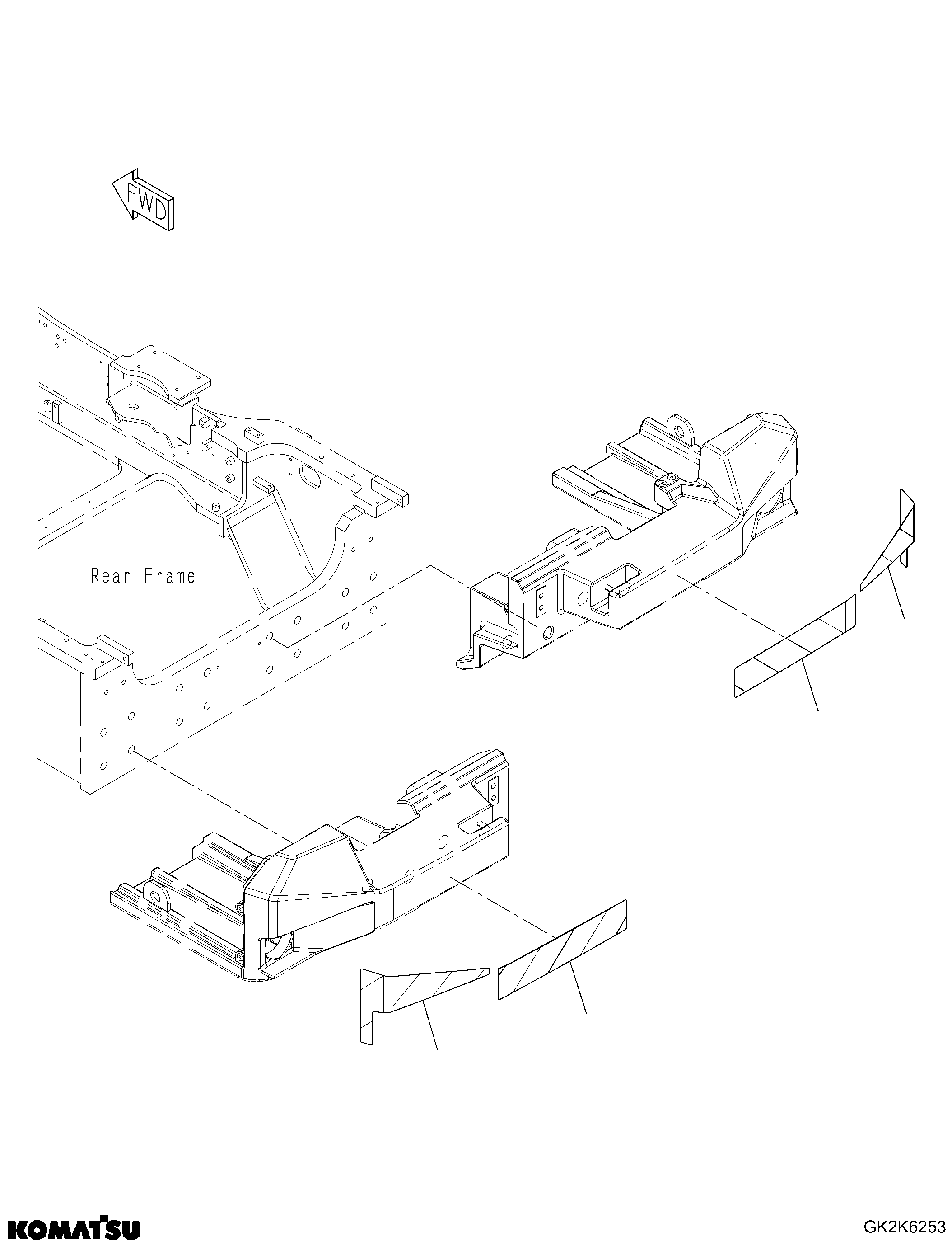 Komatsu parts book diagram for WA475-11E0 S/N H30051-UP: STICKER, RED WHITE, COUNTERWEIGHT, FOR STANDARD BOOM