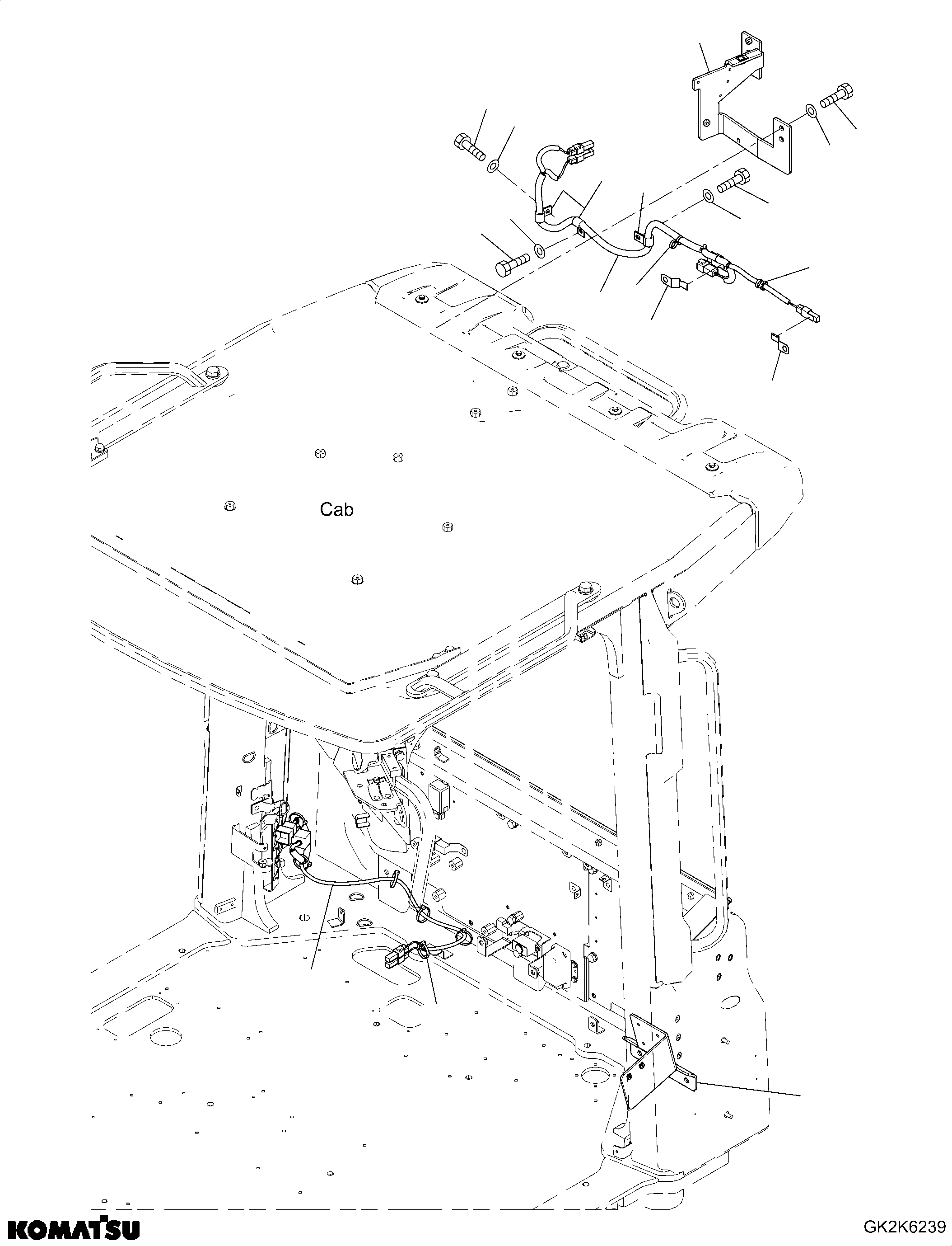 Komatsu parts book diagram for WA475-11E0 S/N H30051-UP: CAB PROVISION FOR REMOTE STEP LIGHT AND SEATBELT WARNING ALARM