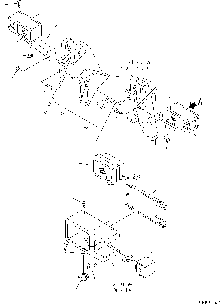 Wheel Loaders Komatsu / WA100-3A-SN S/N 53001-UP(wa100-4r) / FRONT LIGHT(120120 : E0300-01A0)