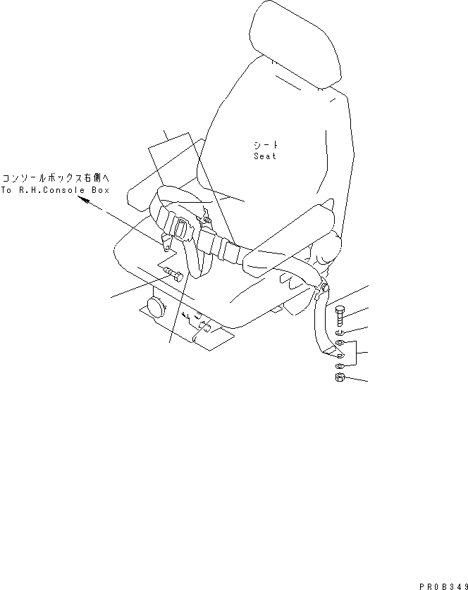 Wheel Loaders Komatsu / WA100-3A-SN S/N 53001-UP(wa100-4r) / SEAT BELT (FOR SUSPENSION TYPE SEAT) (WITH CANOPY)(240080 : K0160-01A2)