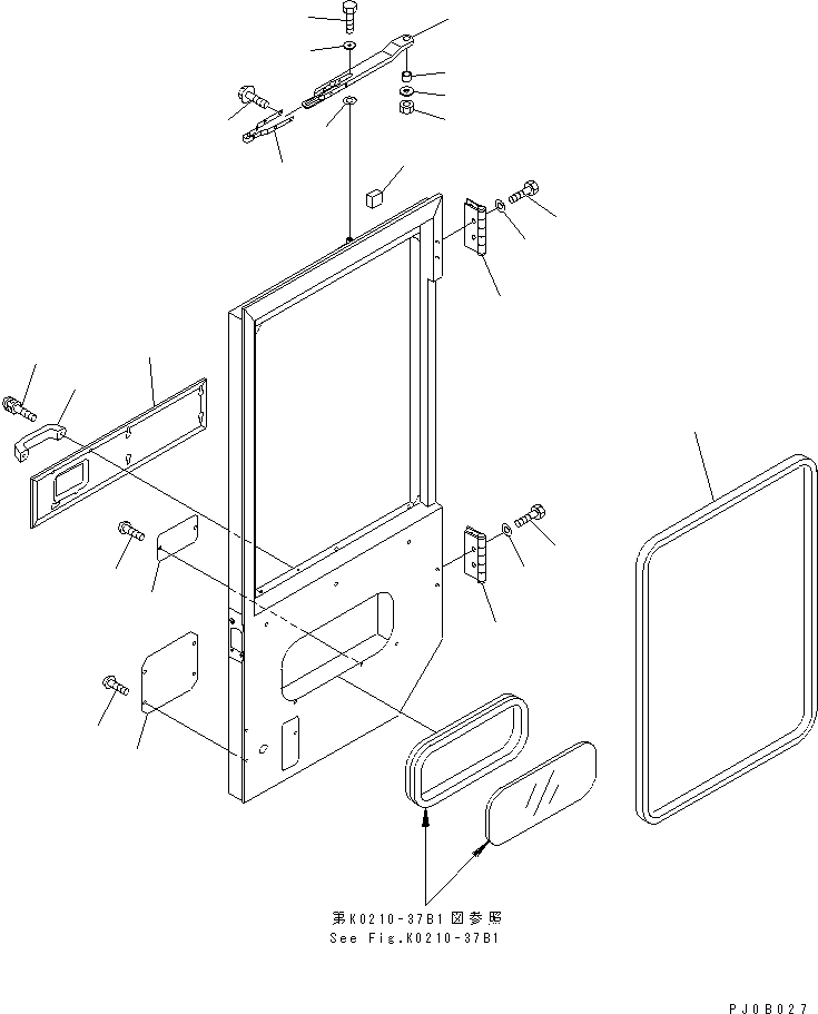 Wheel Loaders Komatsu / WA100-3A-SN S/N 53001-UP(wa100-4r) / 2-PERSONS CAB (DOOR RELATED PARTS L.H.)(#55001-)(240320 : K0210-39B1)