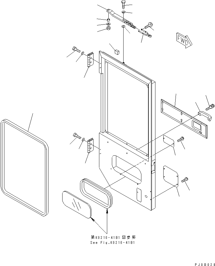 Wheel Loaders Komatsu / WA100-3A-SN S/N 53001-UP(wa100-4r) / 2-PERSONS CAB (DOOR RELATED PARTS R.H.)(#55001-)(240400 : K0210-43B1)