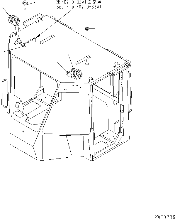 Wheel Loaders Komatsu / WA100-3A-SN S/N 53001-UP(wa100-4r) / 2-PERSONS CAB (WORK LAMP)(#53001-53714)(240560 : K0210-50A1)