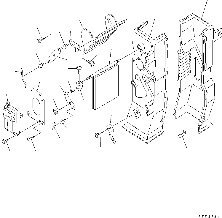 Wheel Loaders Komatsu / WA100-3A-SN S/N 53001-UP(wa100-4r) / AIR CONDITIONER OR HEATER (AIR DUCT)(#53001-53714)(240690 : K0710-04A0)