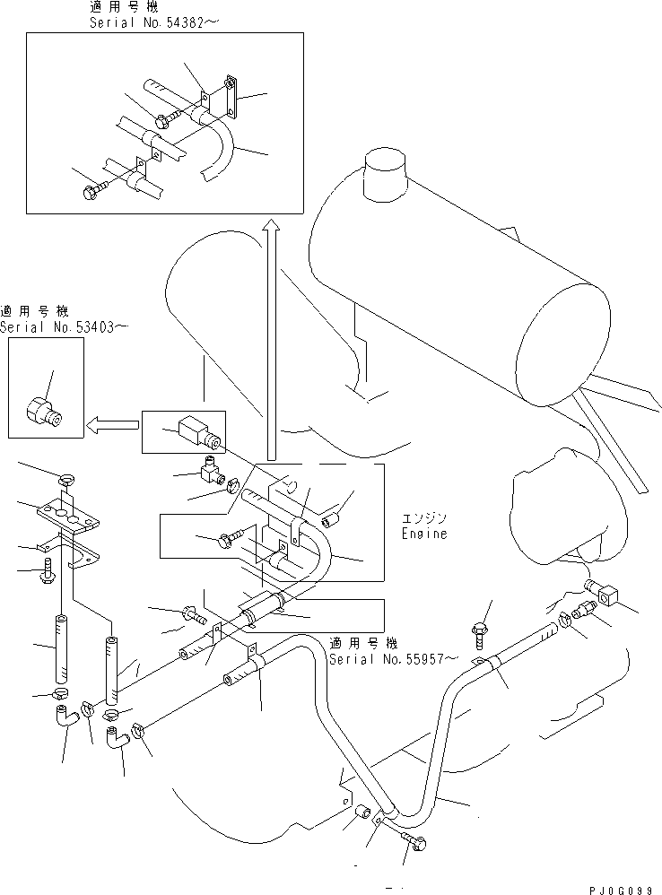 Wheel Loaders Komatsu / WA100-3A-SN S/N 53001-UP(wa100-4r) / HEATER PIPING(240860 : K0713-01A0)