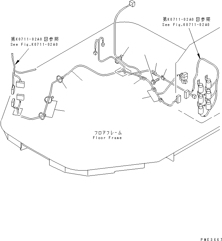 Wheel Loaders Komatsu / WA100-3A-SN S/N 53001-UP(wa100-4r) / HEATER PIPING (ELECTRICAL SYSTEM)(240870 : K0713-02A0)