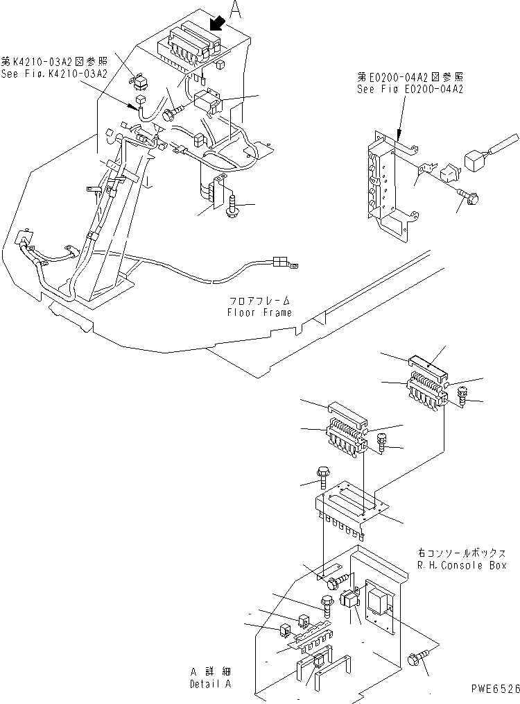 Wheel Loaders Komatsu / WA100-3A-SN S/N 53001-UP(wa100-4r) / FLOOR HARNESS (WITH 2-PERSONS CAB) (FUSE BOX)(241060 : K4210-04A2)