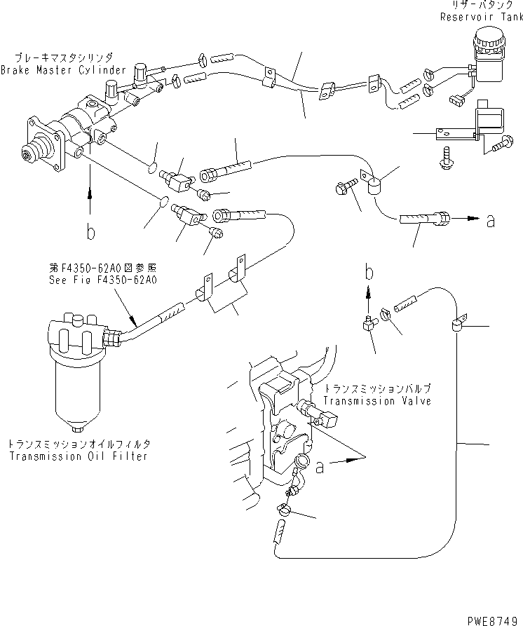 Wheel Loaders Komatsu / WA100-3A-SN S/N 53001-UP(wa100-4r) / BRAKE CONTROL (RESERVOR TANK LINE)(241260 : K4460-04A0)