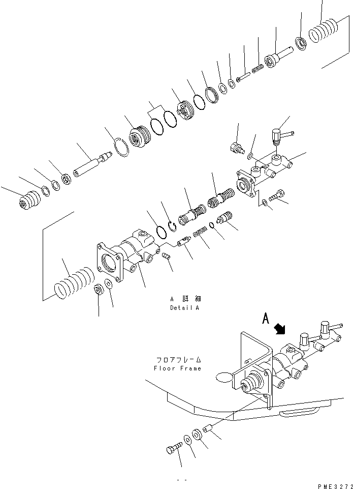 Wheel Loaders Komatsu / WA100-3A-SN S/N 53001-UP(wa100-4r) / BRAKE CONTROL (BRAKE MASTER CYLINDER)(241290 : K4460-05A0)