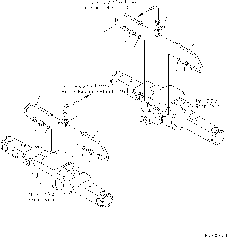 Wheel Loaders Komatsu / WA100-3A-SN S/N 53001-UP(wa100-4r) / BRAKE PIPING(241320 : K4470-01A0)