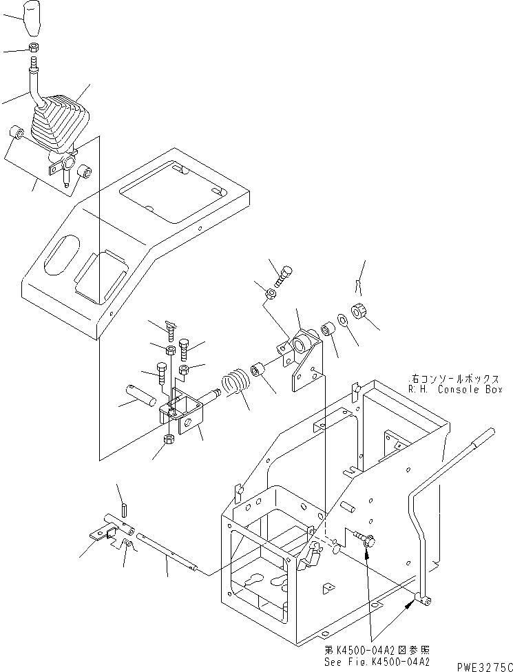 Wheel Loaders Komatsu / WA100-3A-SN S/N 53001-UP(wa100-4r) / LOADER CONTROL (CONTROL LEVER(2/2))(WITH 3-SPOOL CONTROL VALVE)(241360 : K4500-02A2)