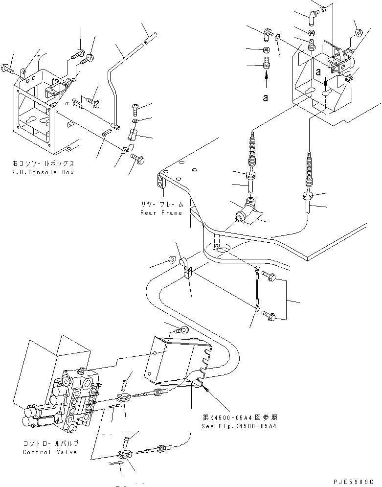 Wheel Loaders Komatsu / WA100-3A-SN S/N 53001-UP(wa100-4r) / LOADER CONTROL (CONTROL LINKAGE) (WITH 4-SPOOL CONTROL VALVE)(241410 : K4500-04A4)