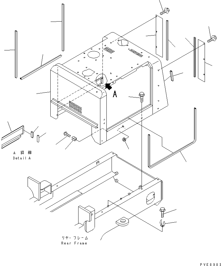 Wheel Loaders Komatsu / WA100-3A-SN S/N 53001-UP(wa100-4r) / HOOD (ENGINE HOOD) (WITH AIR INTAKE EXTENSION)(270020 : M4100-01A4)
