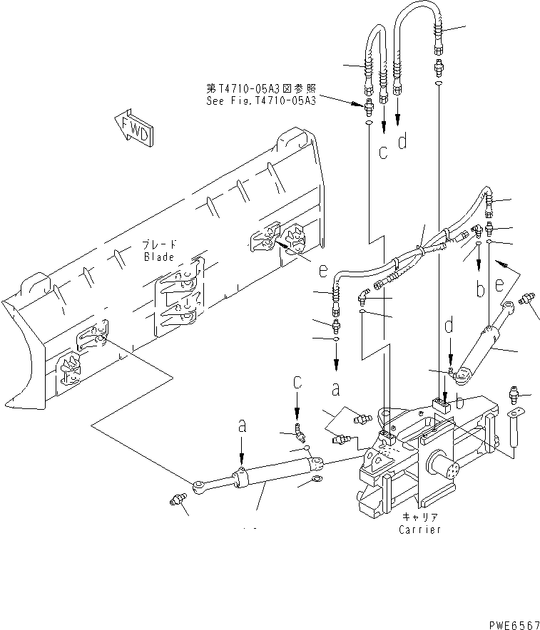 Wheel Loaders Komatsu / WA100-3A-SN S/N 53001-UP(wa100-4r) / BLADE (ANGLE CYLINDER LINE) (P.A.P.) (WITH POWER TILT)(330390 : T4710-03A3)