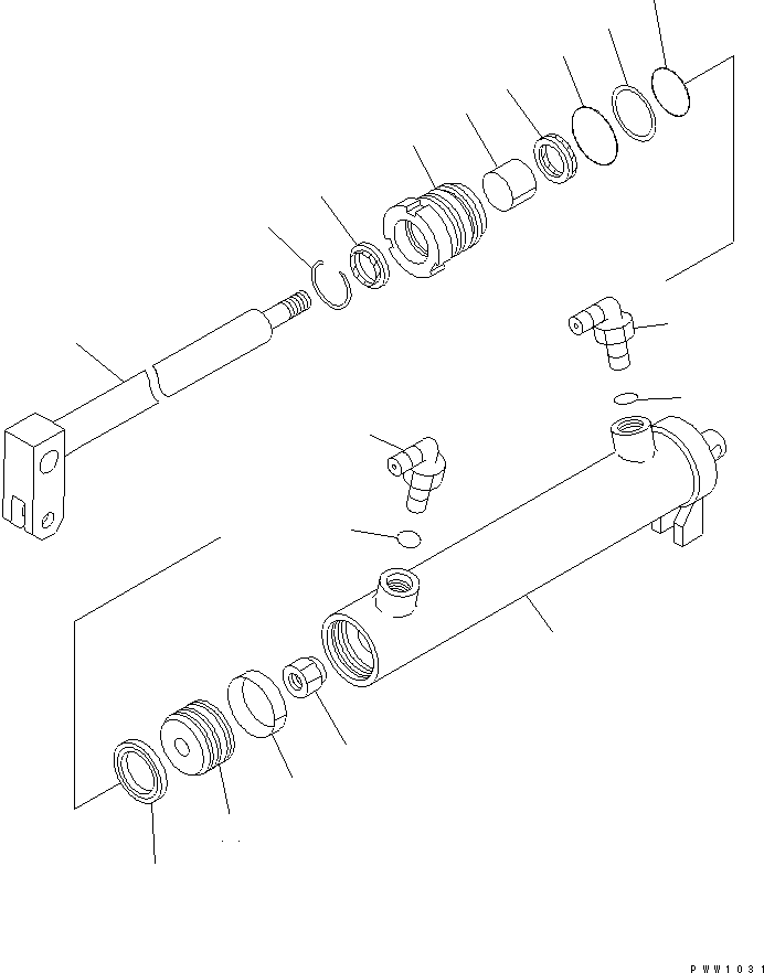 Wheel Loaders Komatsu / WA100-3A-SN S/N 53001-UP(wa100-4r) / MULTI COUPLER LOCK CYLINDER(#55001-)(420090 : Y1620-71A0A)