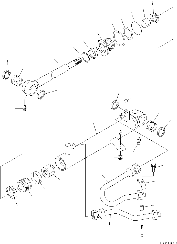 Wheel Loaders Komatsu / WA100-3A-SN S/N 53001-UP(wa100-4r) / STEERING CYLINDER(#55285-)(420120 : Y1622-01A0B)