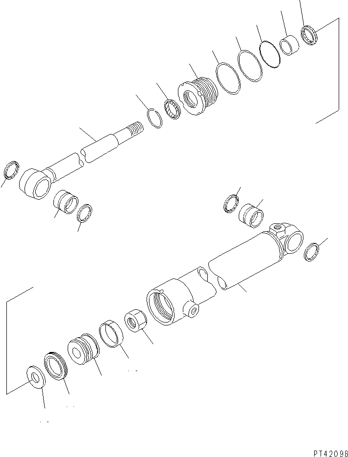 Wheel Loaders Komatsu / WA100-3A-SN S/N 53001-UP(wa100-4r) / ANGLE CYLINDER (FOR PITCH AND ANGLE SNOW PLOW)(#53001-55000)(420130 : Y1625-01A0)