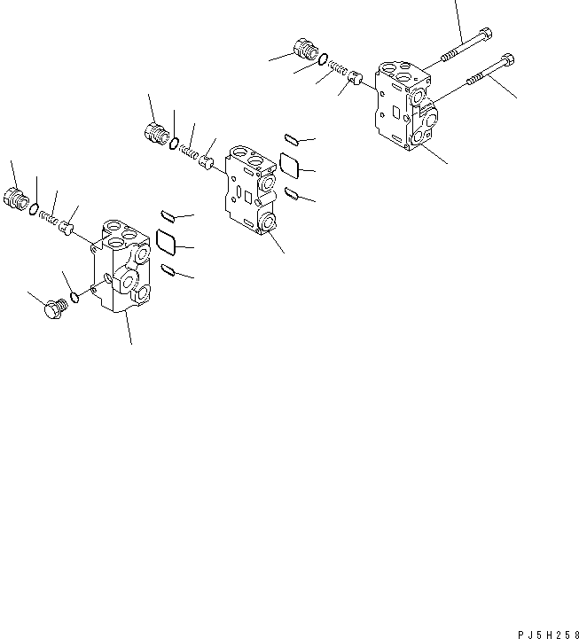 Wheel Loaders Komatsu / WA100-3A-SN S/N 53001-UP(wa100-4r) / CONTROL VALVE (3-SPOOL) (1/4)(420270 : Y1663-01A0)
