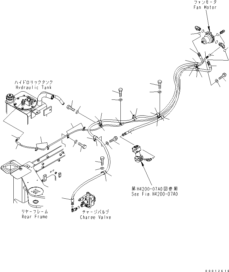 Wheel Loaders Komatsu / WA100-5-SN S/N 70001-UP(wa100-ar) / FAN DRIVE PIPING(180110 : H2260-02A0)