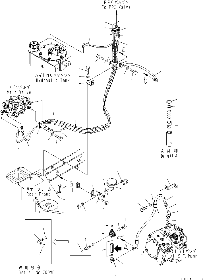 Wheel Loaders Komatsu / WA100-5-SN S/N 70001-UP(wa100-ar) / HYDRAULIC PIPING (P.P.C PIPING) (FOR MULTI COUPLER)(180240 : H4200-09A4)