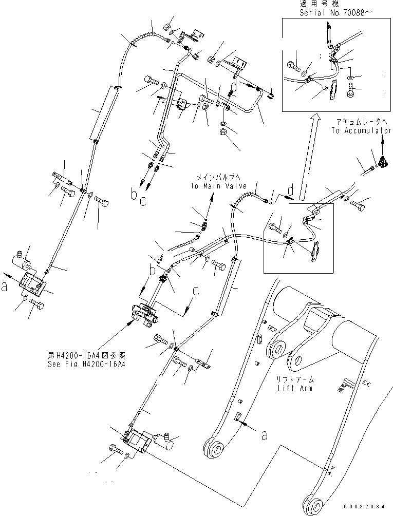 Wheel Loaders Komatsu / WA100-5-SN S/N 70001-UP(wa100-ar) / HYDRAULIC PIPING (MULTI COUPLER PIPING) (FOR MULTICOUPLER)(180350 : H4200-17A4)
