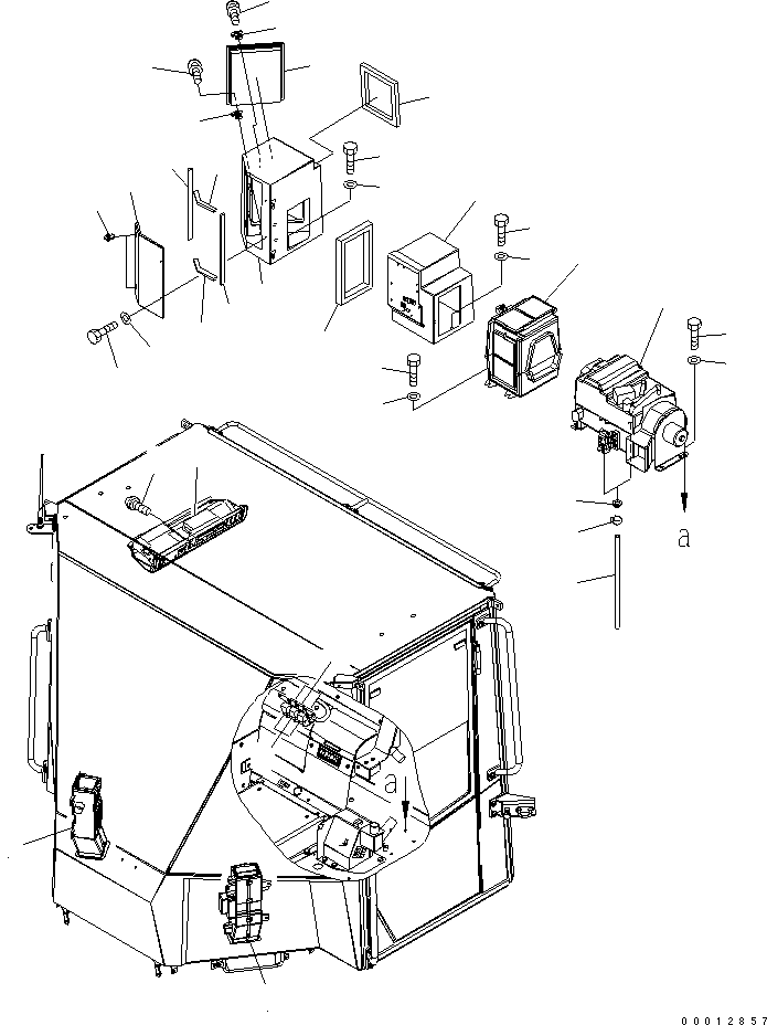 Wheel Loaders Komatsu / WA100-5-SN S/N 70001-UP(wa100-ar) / FLOOR (AIR CONDITIONER) (FOR 2-PERSONS CAB)(240180 : K0210-09B0)