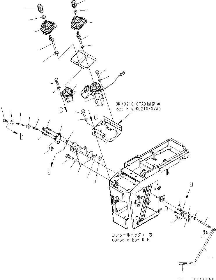 Wheel Loaders Komatsu / WA100-5-SN S/N 70001-UP(wa100-ar) / FLOOR (LOADER CONTROL) (1/2)  (P.P.C VALVE AND LEVER) (FOR MONO+MONO LEVER)(240200 : K0210-10B0)