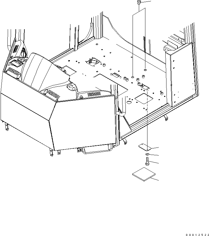 Wheel Loaders Komatsu / WA100-5-SN S/N 70001-UP(wa100-ar) / FLOOR (COVER) (FOR HEATER)(240260 : K0210-16A2)