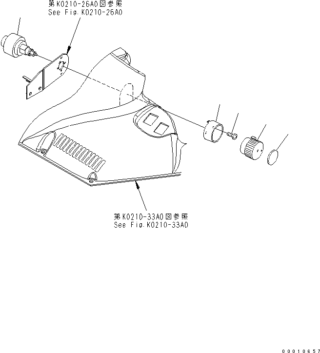Wheel Loaders Komatsu / WA100-5-SN S/N 70001-UP(wa100-ar) / FLOOR (WIPER SWITCH)(240280 : K0210-18A0)