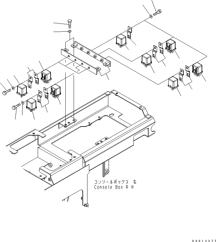 Wheel Loaders Komatsu / WA100-5-SN S/N 70001-UP(wa100-ar) / FLOOR (RELAY) (R.H. CONSOLE)(240340 : K0210-23A0)