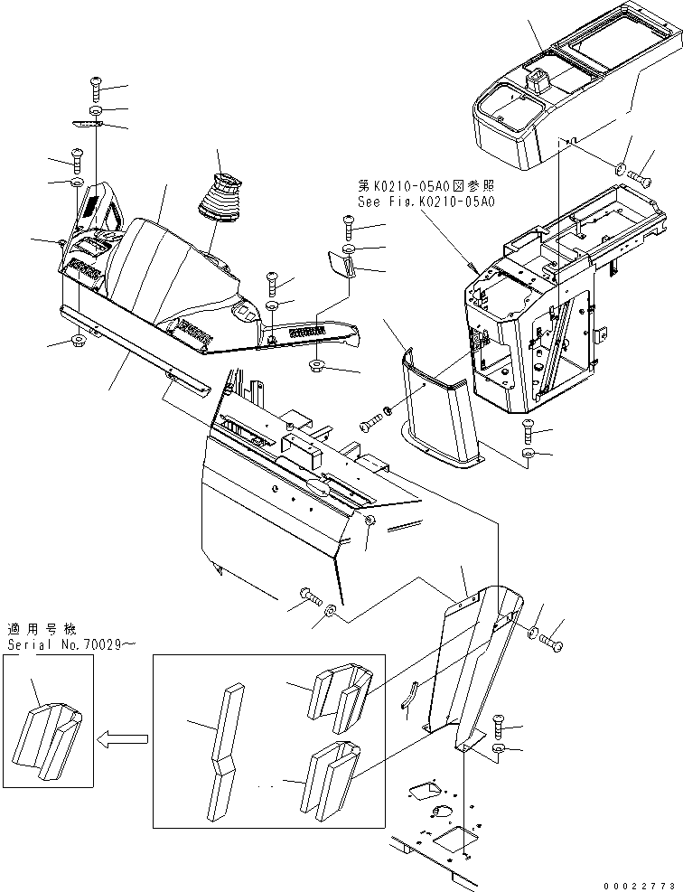 Wheel Loaders Komatsu / WA100-5-SN S/N 70001-UP(wa100-ar) / FLOOR (COVER) (FOR 2-PERSONS CAB)(240440 : K0210-33B0)