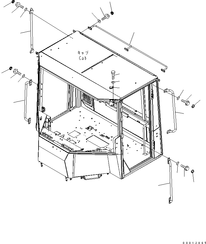 Wheel Loaders Komatsu / WA100-5-SN S/N 70001-UP(wa100-ar) / HAND RAIL (FOR 2-PERSONS CAB)(240460 : K0210-35B0)