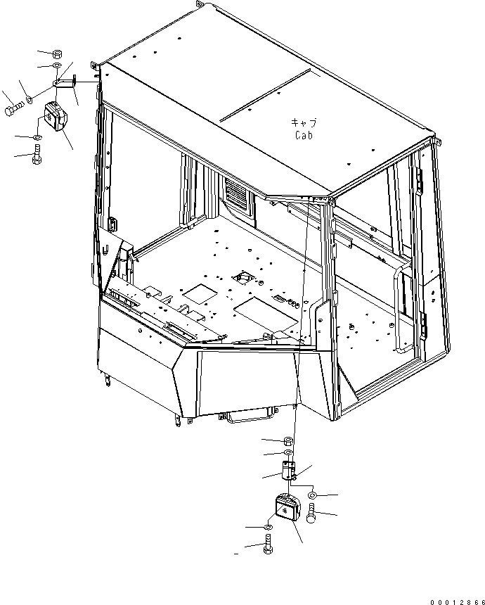 Wheel Loaders Komatsu / WA100-5-SN S/N 70001-UP(wa100-ar) / WORKING LAMP (FOR 2-PERSONS CAB)(240470 : K0210-36B0)