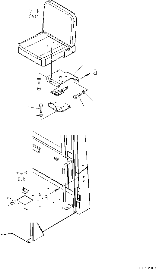 Wheel Loaders Komatsu / WA100-5-SN S/N 70001-UP(wa100-ar) / SEAT SUPPORT(240510 : K0210-40B0)