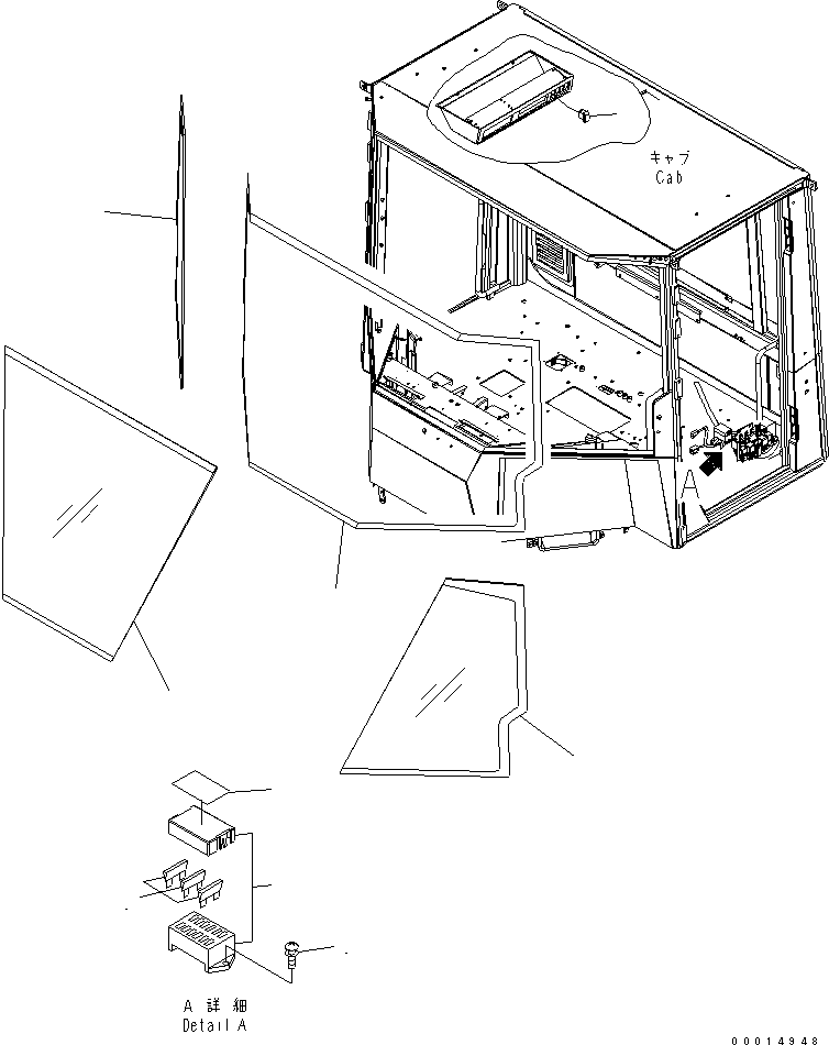 Wheel Loaders Komatsu / WA100-5-SN S/N 70001-UP(wa100-ar) / 2-PERSONS CAB (HEAT GLASS)(240520 : K0210-41B0)