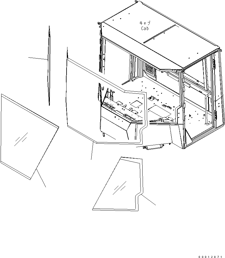 Wheel Loaders Komatsu / WA100-5-SN S/N 70001-UP(wa100-ar) / 2-PERSONS CAB (LAMINATED GLASS)(240530 : K0210-41B1)