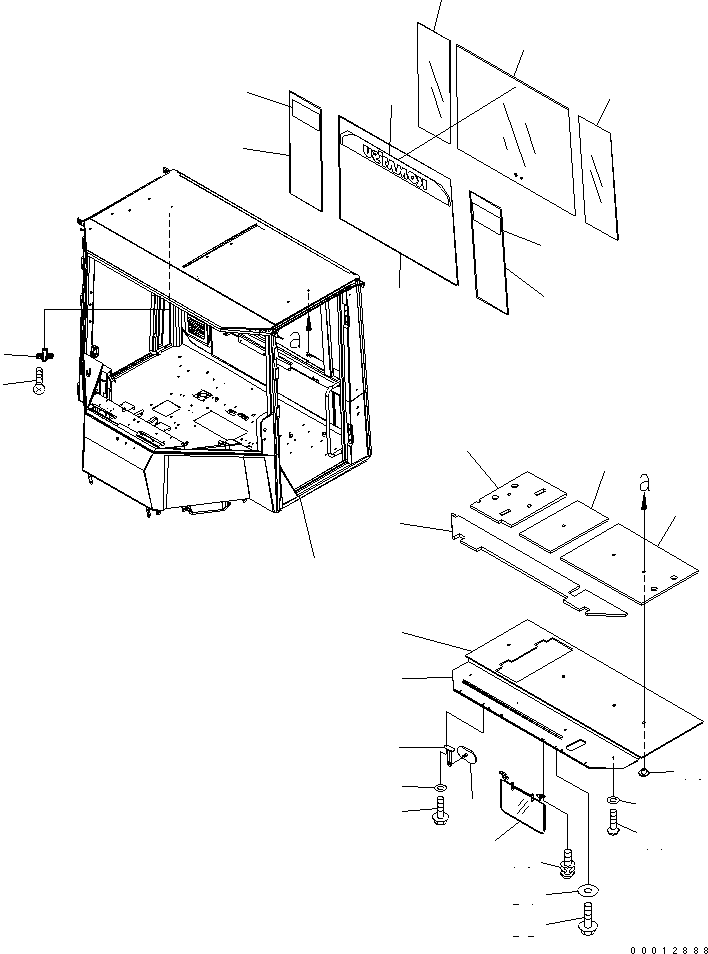Wheel Loaders Komatsu / WA100-5-SN S/N 70001-UP(wa100-ar) / 2-PERSONS CAB (CAB)(240570 : K0210-71B0)