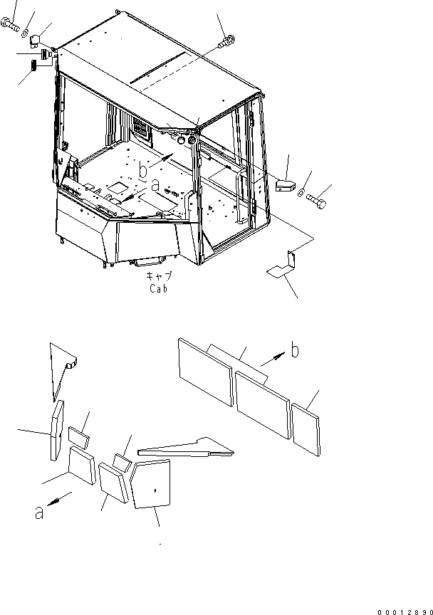 Wheel Loaders Komatsu / WA100-5-SN S/N 70001-UP(wa100-ar) / 2-PERSONS CAB (SHEET)(240590 : K0210-73B0)