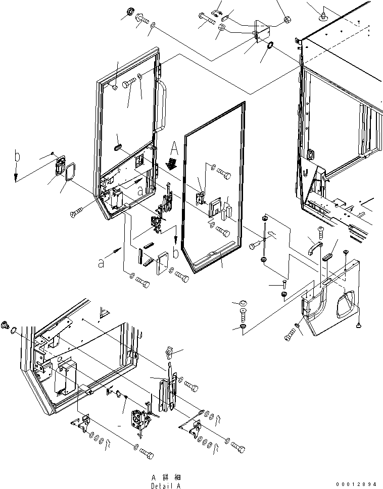 Wheel Loaders Komatsu / WA100-5-SN S/N 70001-UP(wa100-ar) / 2-PERSONS CAB (DOOR) (R.H.) (2/2) (HANDLE)(240630 : K0210-77B0)