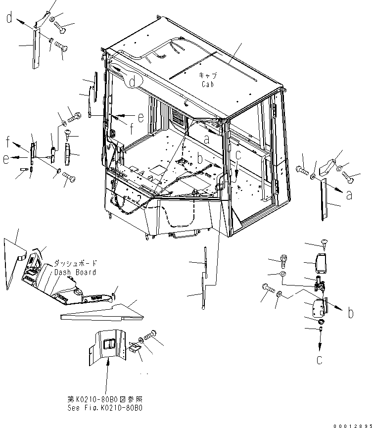Wheel Loaders Komatsu / WA100-5-SN S/N 70001-UP(wa100-ar) / 2-PERSONS CAB (WIPER) (SIDE)(240640 : K0210-78B0)