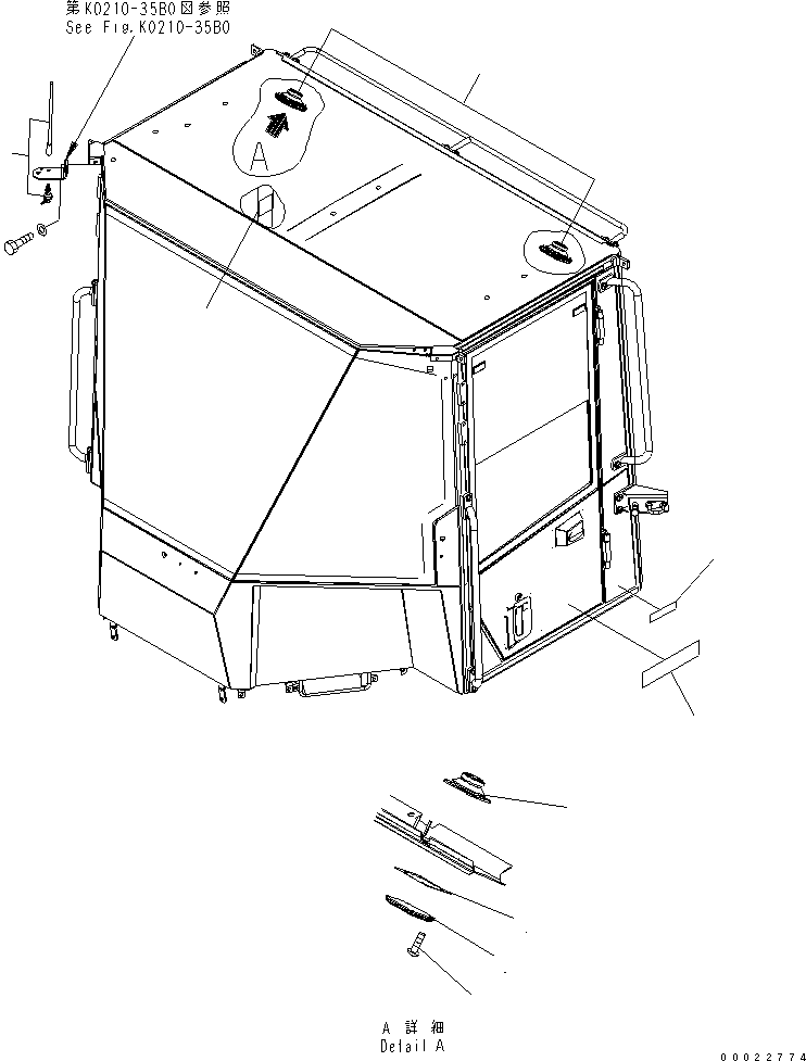 Wheel Loaders Komatsu / WA100-5-SN S/N 70001-UP(wa100-ar) / 2-PERSONS CAB (CAB)(240650 : K0210-79B0)