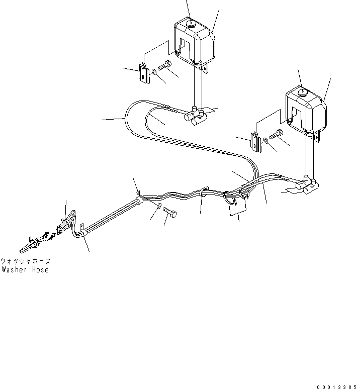 Wheel Loaders Komatsu / WA100-5-SN S/N 70001-UP(wa100-ar) / WINDOW WASHER (FOR 2-PERSONS CAB)(240700 : K0350-01A1)