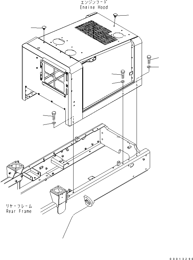 Wheel Loaders Komatsu / WA100-5-SN S/N 70001-UP(wa100-ar) / HOOD MOUNTING (FOR FULL FENDER) (SNOW REMOVING SPEC.)(270110 : M4100-07A1)
