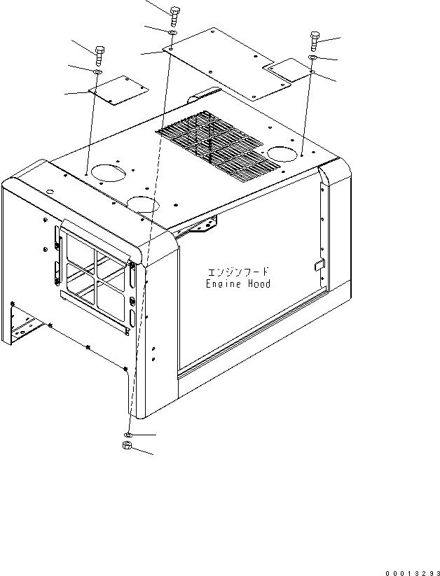 Wheel Loaders Komatsu / WA100-5-SN S/N 70001-UP(wa100-ar) / HOOD (CAP) (SNOW REMOVING SPEC.)(270140 : M4100-09A2)