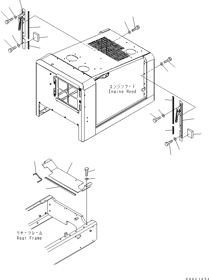 Wheel Loaders Komatsu / WA100-5-SN S/N 70001-UP(wa100-ar) / HOOD (BUFFLE PLATE) (FOR WIDE FENDER)(270160 : M4100-10A1)