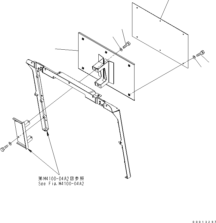 Wheel Loaders Komatsu / WA100-5-SN S/N 70001-UP(wa100-ar) / HOOD (BRACKET) (SNOW REMOVING SPEC.)(270180 : M4100-12A2)