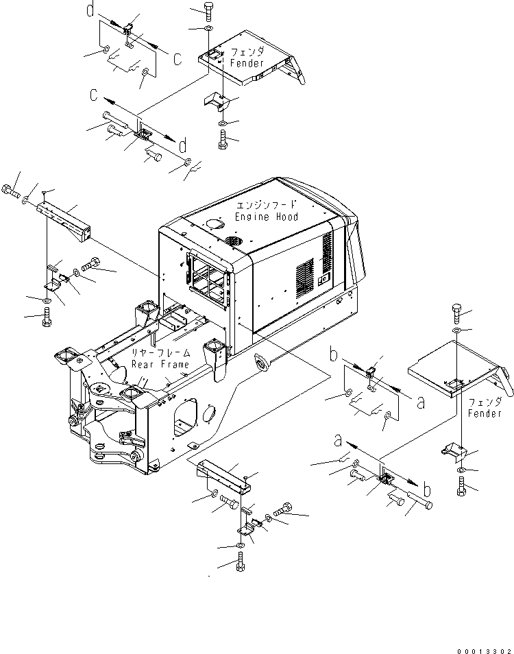 Wheel Loaders Komatsu / WA100-5-SN S/N 70001-UP(wa100-ar) / REAR FENDER (HOOK) (WITH FULL FENDER)(270230 : M4200-03A1)