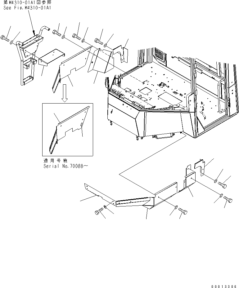 Wheel Loaders Komatsu / WA100-5-SN S/N 70001-UP(wa100-ar) / FLOOR COVER (FOR 2-PERSONS CAB)(270270 : M4230-01A1)