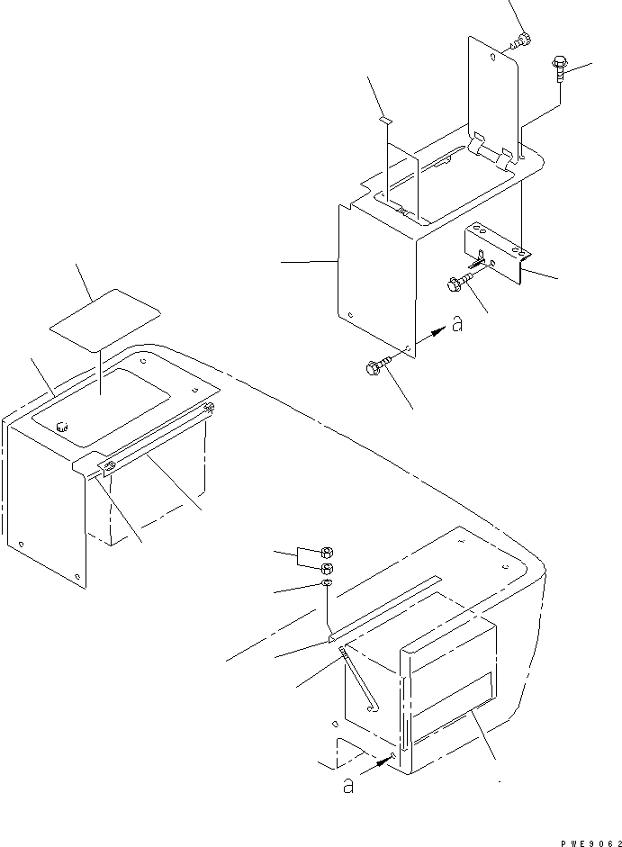 Wheel Loaders Komatsu / WA100M-3 S/N 10001-UP (Cab Spec.)(wa100m-c) / BATTERY BOX (BOX AND BATTERY MOUNTING PARTS)(#10001-11500)(120030 : E0120-01A0)